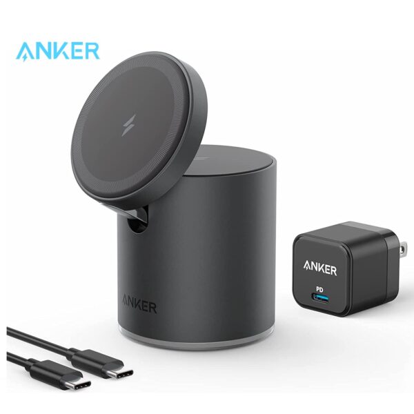 Anker Magnetic Charger, 623 MagGo 2-in-1 Wireless Charging Station with 20W USB-C Charger, for iPhone 13 Max Mini 12 AirPods Pro